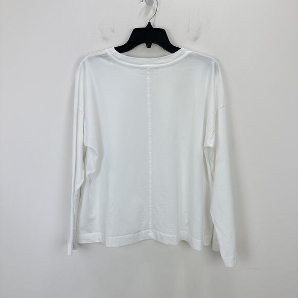Madewell Easy Crewneck Long Sleeve Tee Top Oversized Relaxed White Basics S NWT - Picture 12 of 13